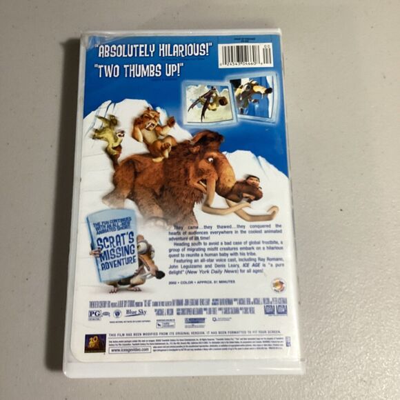 Ice Age (VHS, 2002, Includes Bonus Short "Scrats Missing Adventure" Tested - Picture 2 of 3